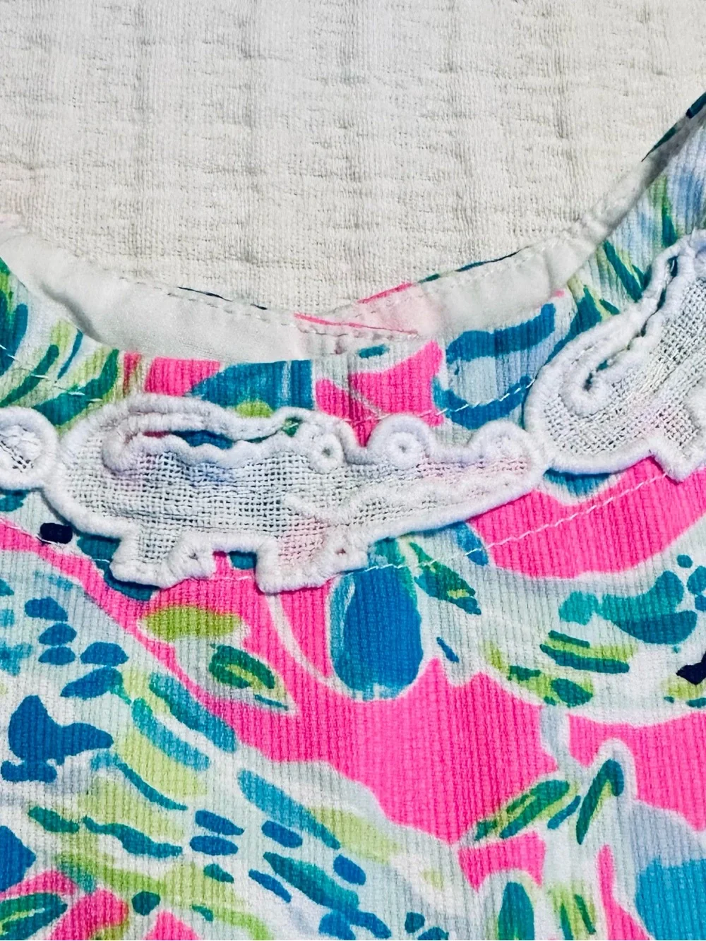 Lilly Pulitzer Pink, Blue & Green Alligator print dress